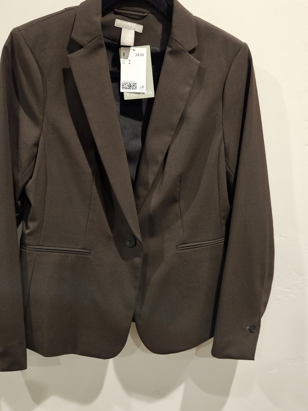 Women's Brown Tailored Single-Button Blazer